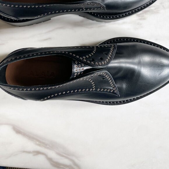 Alaia Eyelet Derby Loafers in Black | US size 6 (EU 36.5) | Excellent Condition - Picture 10 of 16